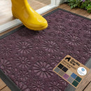 GORILLA GRIP WeatherMAX Door Mat 35x23 Purple Daisy Floral - Brand New