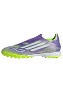 ADIDAS F50 LEAGUE LACELESS TURF SOCCER CLEATS MEN 12 WOMEN 13 -PURPLE RUSH/WHITE - Like New