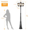PARTPHONER BLACK ROMAN OUTDOOR LAMP POST TRIPLE HEAD ALUMINUM - Scratch & Dent