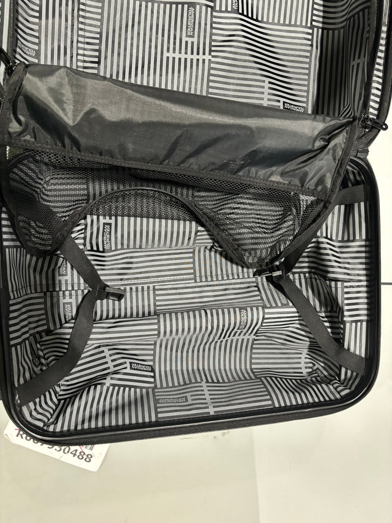 AMERICAN TOURISTER CHECKERED POLYCARBONATE CARRY ON SPINNER - BLACK/GRAY - Like New