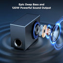 MZEIBO Sound bar Subwoofer 120W Bluetooth 5.0 TV Soundbar Home Theater System - Like New