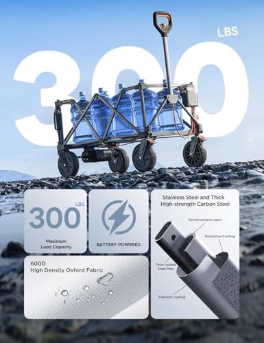 Litheli Collapsible Wagon Cart with Wheels Foldable U20HW01-0A115 - Gray - Like New