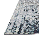 Decomall Vienna Area Rug Distressed Damask Shabby Chic Carpet 4'x6', Grey Blue - Like New