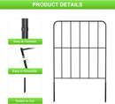 OUSHENG DECORATIVE GARDEN FENCE 10 PACK, TOTAL 17FT (L) X 13IN (H) - BLACK - Brand New