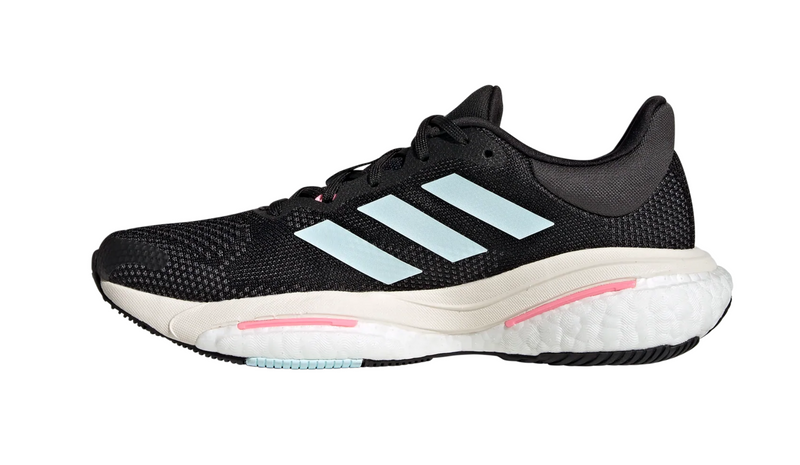 GY3485 Adidas Solar Glide 5 Running Shoe in Core Black/Pink Size 8.5 - Like New