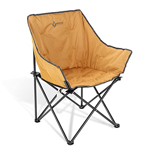 ARROWHEAD OUTDOOR Portable Folding Camping Quad Bucket Chair, Tan - Like New