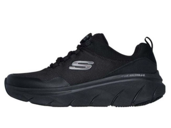 SKECHERS D'LUX WALKER 2.0 TWIST FIT - SIZE: MEN 10.5 (AU/UK M9.5) - BLACK - Like New