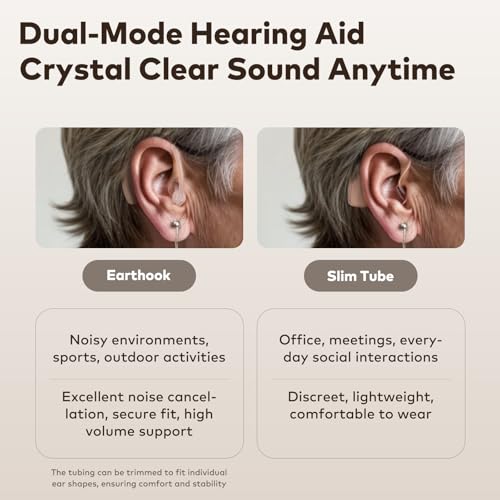 NEXUSLAB EARTHOOK RECHARGEABLE HEARING AIDS SENIORS WIRELESS CHARGING - WHITE - Like New