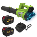 YACONA LEAF BLOWER CORDLESS BRUSHLESS WITH 6AH BATTERY*2 AND CHARGER - GREEN - Like New
