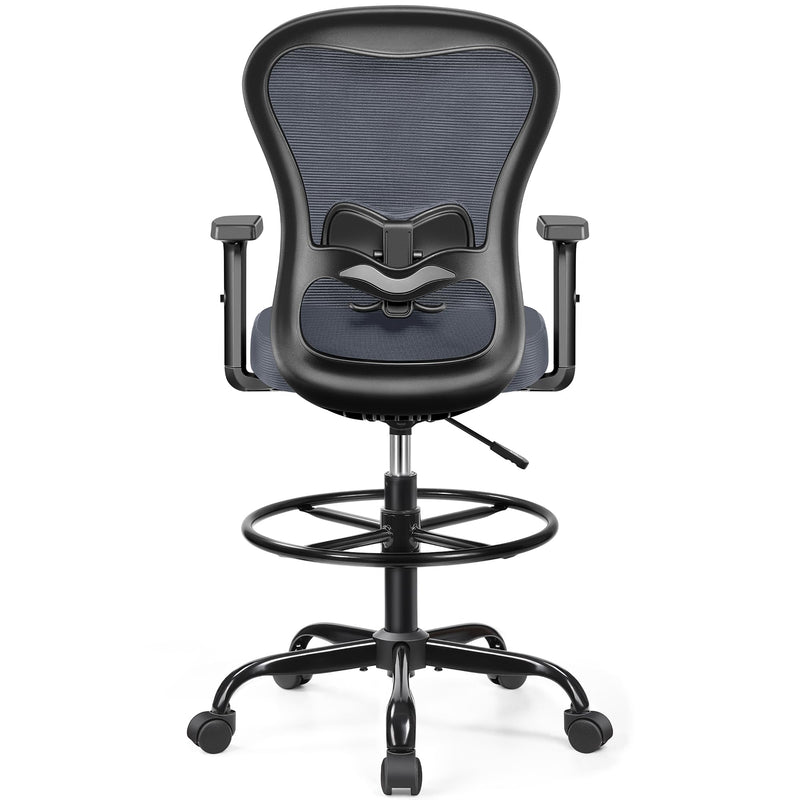 PRIMY DRAFTING CHAIR ERGONOMIC TALL, HIGH BACK, ADJUSTABLE, PR959-Z - DARK GRAY - Like New