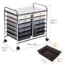 ECR4Kids 12-Drawer Mobile Organizer, Storage Cart, Grey Ombre Like New