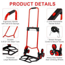 Foldable 6-Wheel Stair Climbing Dolly 180Lbs Capacity Telescopic Handle & Bungee - Brand New