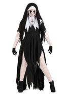 Adult Dreadful Nun Costume, Undead Sister Mary Catherine, Halloween Small Black - Brand New