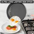 IMARKU NON STICK FRYING PANS 12" STAINLESS STEEL PAN I-PFP0582 - SILVER - Like New