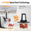 CHEFFANO MEAT GRINDER ELECTRIC, 350W[2000W MAX] - BLACK/SILVER - Like New
