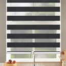 SEEYE Cordless Zebra Blinds Roller Shades Dual Layer Light 29" W X 72" H, Black - Like New
