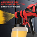 CORDLESS BRUSHLESS PAINT SPRAYER, 4 NOZZLES - RED - Like New