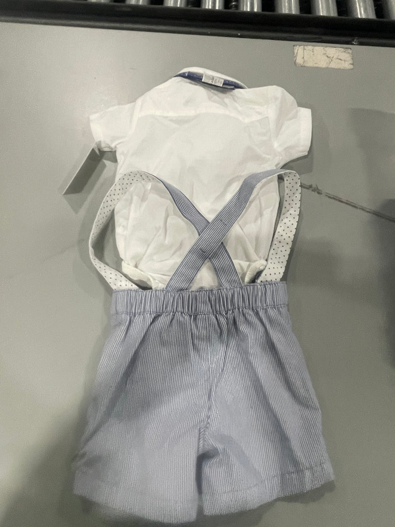 CARTER'S JUST ONE YOU BABY BOY'S STRIPED SUSPENDER SHORTALLS - SIZE 9M - BLUE - Brand New