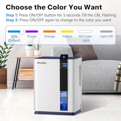 NineSky Dehumidifier, 800 sq. ft., with Auto Shut Off, 5 Colors Light Like New