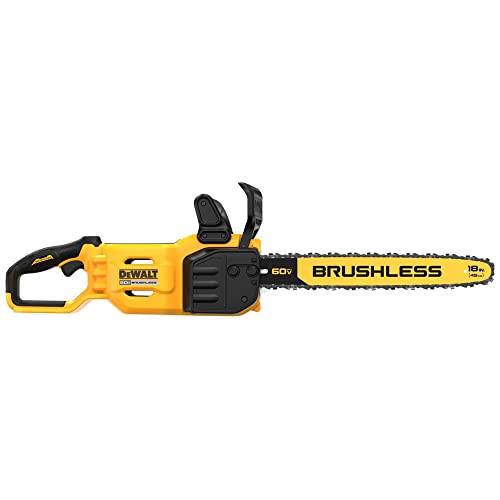 DEWALT 60V MAX CORDLESS CHAINSAW 18' TOOL ONLY DCCS672B - Yellow - Like New
