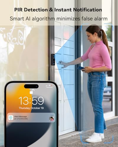 ZULINO VIDEO DOORBELL CAMERA WIRELESS RING CHIME HD LIVE VIEW - GRAY - Like New