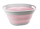 SAMMART 23L (6 Gallons) Collapsible Plastic Laundry Basket (Grey/Pale Pink) - Brand New
