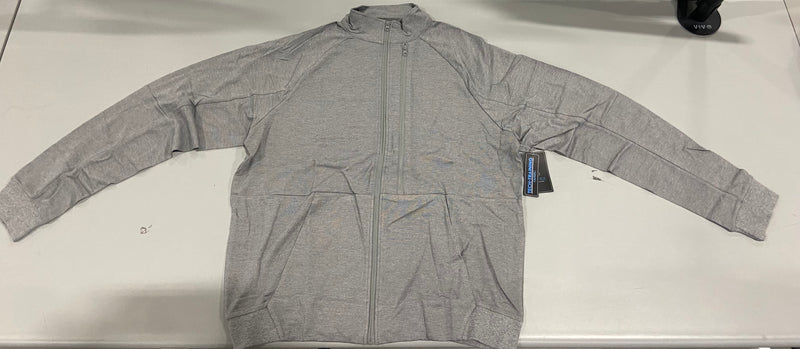 BLUE ICE MEN'S FULL-ZIP RAYON BLEND TRACK JACKET, MELANG CHARCOAL, X-LARGE - Brand New