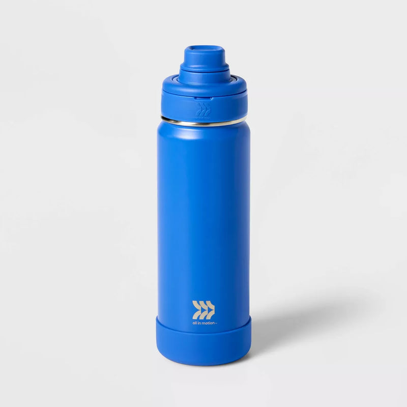 ALL IN MOTION 24OZ STAINLESS STEEL VACUUM INSULATED WATER BOTTLE - COBALT - Like New
