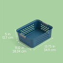 IRIS USA 6-Pack, Medium Plastic Storage Basket, Navy - Brand New