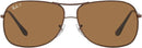 Ray-Ban Metal Aviator Sunglasses FRAME RB3267 - Polished Brown LENSES Brown - Like New
