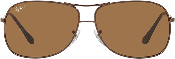 Ray-Ban Metal Aviator Sunglasses FRAME RB3267 - Polished Brown LENSES Brown - Like New