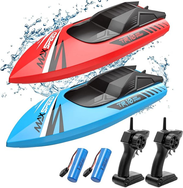 TOLLCY Remote Control Boat Kids,Tollcy RC Boats TR10 - BLUE AND RED - PACK OF 2 Like New