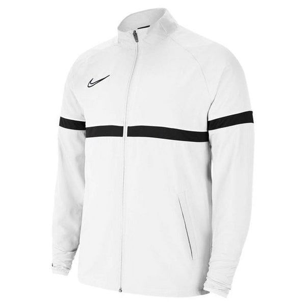 NIKE DRI-FIT ACADEMY MEN'S KNIT SOCCER TRACK JACKET - SIZE: MEN S - WHITE/BLACK - Like New