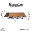 MOUNTAIN SUMMIT GEAR HORIZON COT FOLDING BED FRAME 300 LBS MSG-CAMPCOT - BROWN - Like New