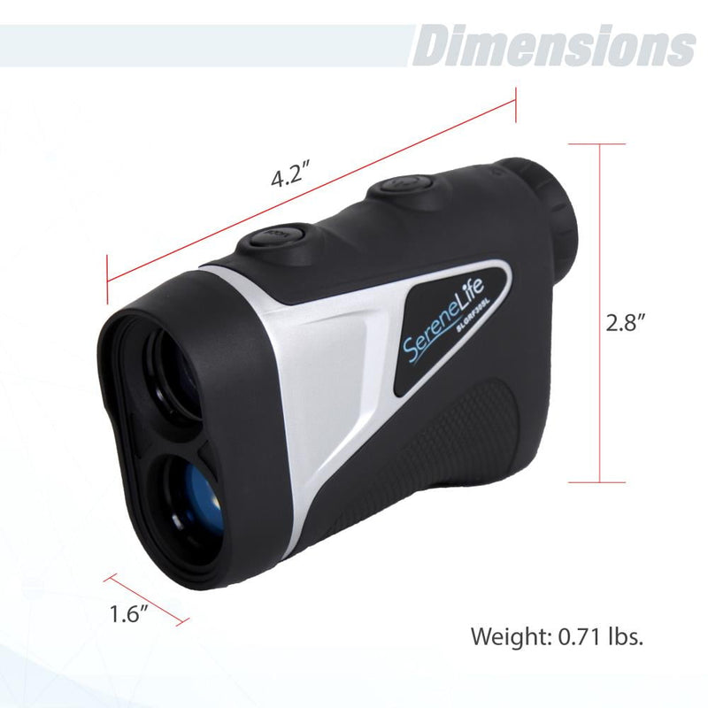 SERENELIFE GOLF LASER RANGE FINDER MONOCULAR PIN-SEEKING ZOOM - BLACK/SILVER - Like New