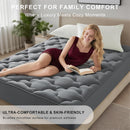 WQSPRING MATTRESS TOPPER, COTTON, DEEP POCKET, QUEEN - GRAY CLOUD - Like New