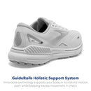 Brooks Women’s Adrenaline GTS 23 Supportive Running Shoe White/Oyster/Silver - Like New