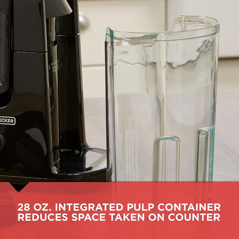 BLACK+DECKER 400 Watt Fruit and Vegetable Juice Extractor, JE2400BD - Black - Like New