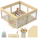 JUNLLY 50X50 FOLDABLE PLAYPEN WITH MAT OUTDOOR PLAYPEN OMZ-ZD-127 - KHAKI - Like New