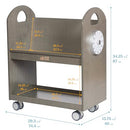 ECR4KIDS MOBILE BOOK CART WITH COUNTDOWN TIMER, ELR-3124-GW - GRAY WASH - Like New