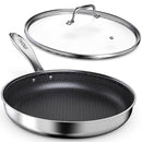 IMARKU NON STICK FRYING PANS 12" STAINLESS STEEL PAN I-PFP0582 - SILVER - Like New