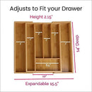 StorageMate - Bamboo Expandable Drawer Organizer - Expandable from 10” to 15.7” Like New