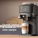 PHILIPS BARISTINA ESPRESSO MACHINE, GRIND, TAMP & BREW COFFEE Beans - BLACK - Like New