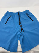JUMP START MEN'S PERFORMANCE TRAINING SHORTS ZIPPER POCKETS SIZE: S - LIGHT BLUE - Like New