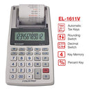 SHARP HANDHELD PORTABLE CORDLESS 12 DIGIT LARGE LCD DISPLAY EL-1611V - WHITE - Like New