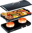 ELECTAKEY Induction Cooktop 2 Burner with Removable Cast Iron DF-21V19 - Black Like New