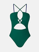 CUPSHE Women's One Piece Swimsuit Plunge V Cutout Bathing Suit, M - Like New