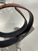 CARLO FELLINI GENUINE LEATHER RATCHET BELT FOR MEN 32" – SILVER BUCKLE, COGNAC - Like New