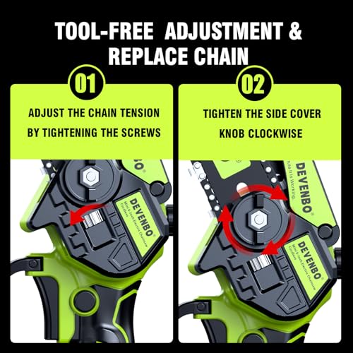 DEVENBO MINI CHAINSAW 6 INCH HAND SAW WITH ELECTRIC CHAINSAW FUNCTION - GREEN - Like New