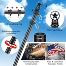 HANGMAICOME AMERICAN FLAG POLE KIT 5FT HEAVY DUTY STAINLESS STEEL FLAGPOLE BLACK - Like New